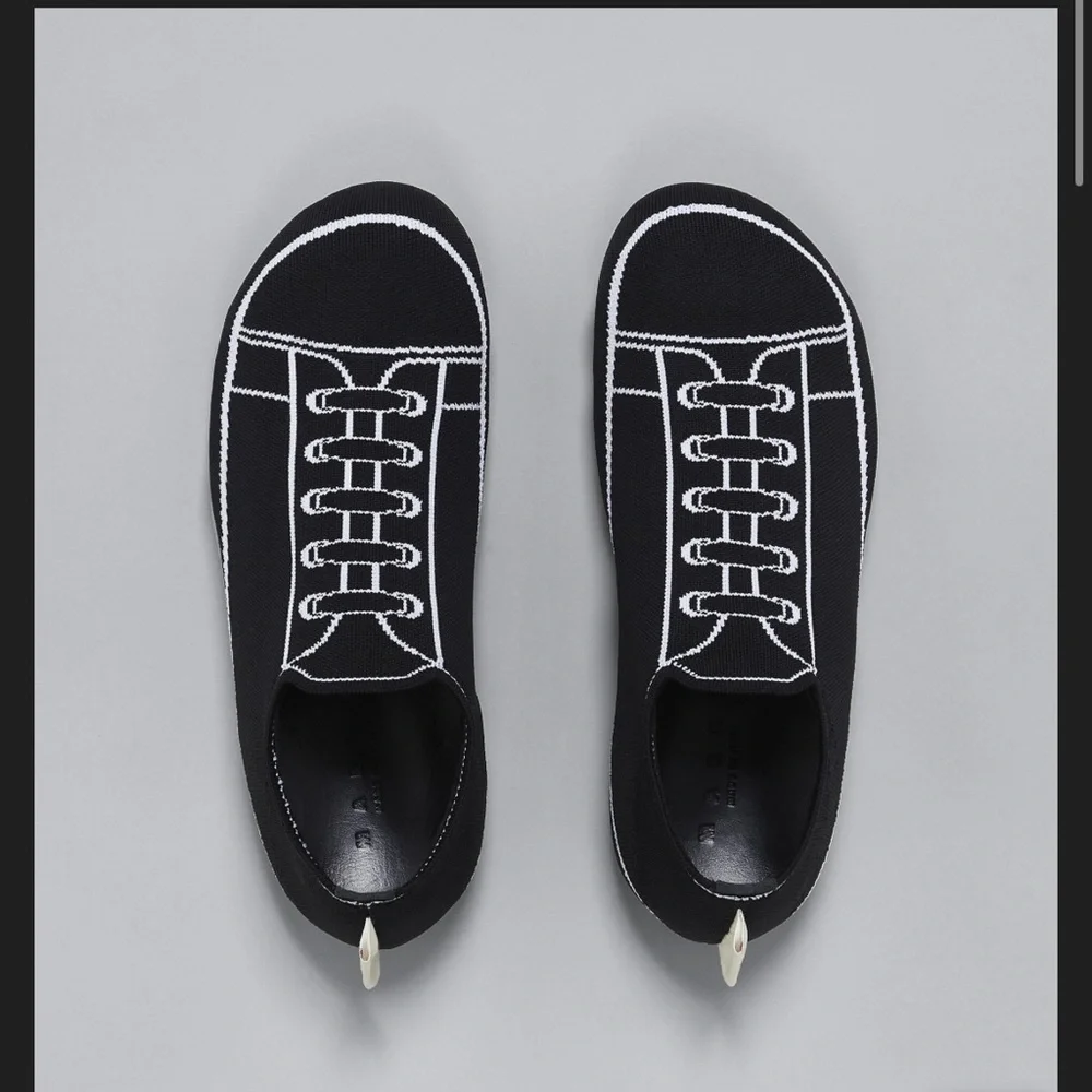 MARNI Intarsia Knit Printed Logo Sneakers Slip On Shoes EU 40 US Mens 7 Womens 9 - Picture 2 of 13